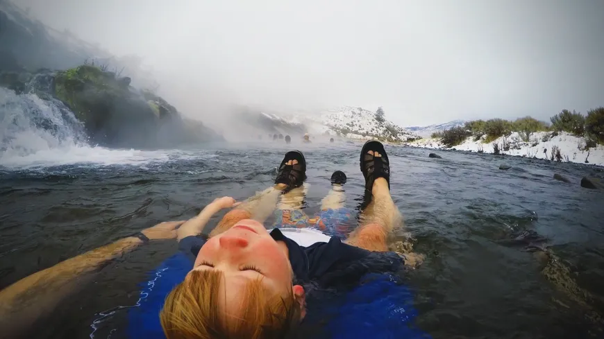 Saoking in the Boilng River - Yellowstone 